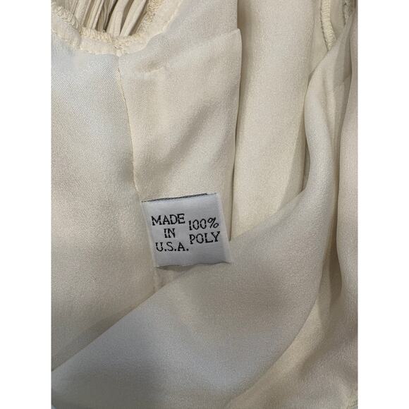 Vintage Pierre Labiche Cream Pleated Dress with Lace Detail Size 10 - Picture 15 of 15